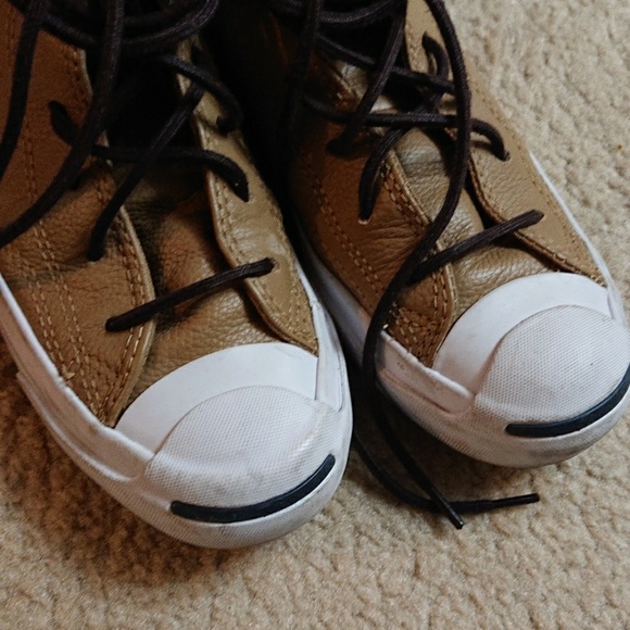 SOLD Jack Purcell leather mid converse - Picture 6 of 7